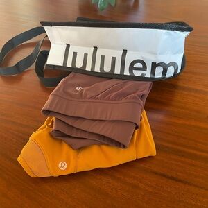 Lululemon Crop Top, short and shopping bag (bundle)